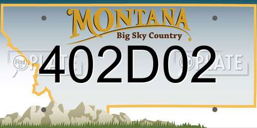 402D02 Montana License Plate