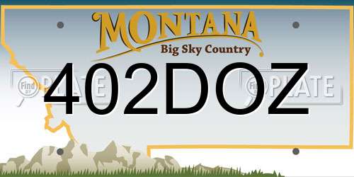 402DOZ Montana License Plate
