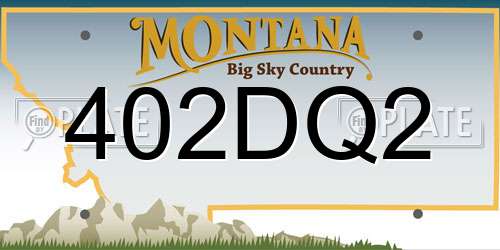 402DQ2 Montana License Plate