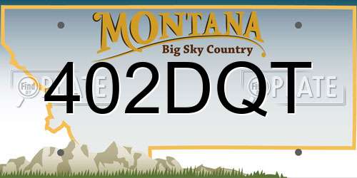 402DQT Montana License Plate
