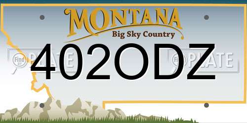 402ODZ Montana License Plate