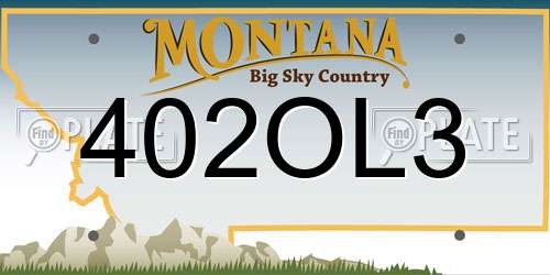 402OL3 Montana License Plate