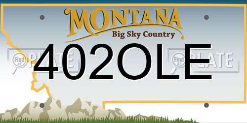 402OLE Montana License Plate