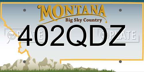 402QDZ Montana License Plate