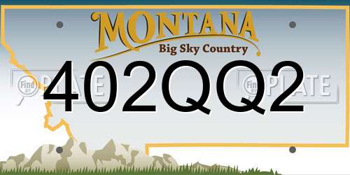 402QQ2 Montana License Plate