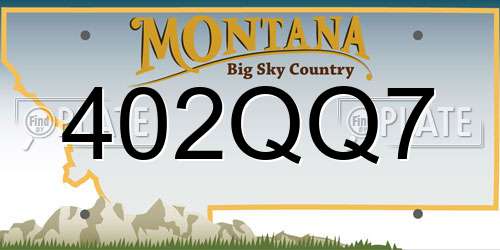 402QQ7 Montana License Plate