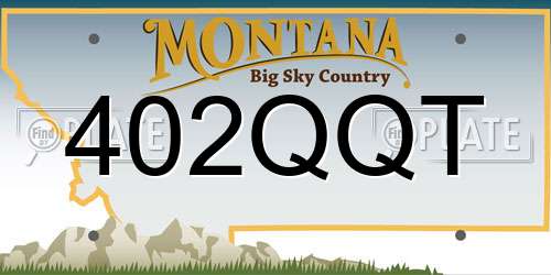 402QQT Montana License Plate