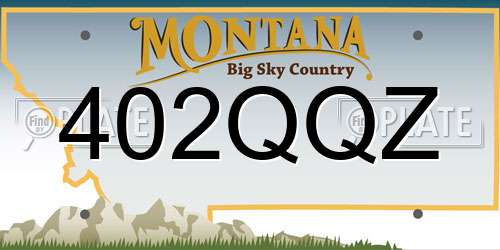 402QQZ Montana License Plate