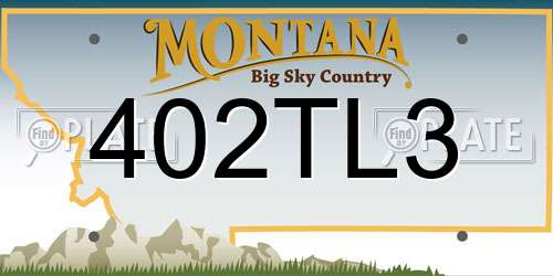 402TL3 Montana License Plate