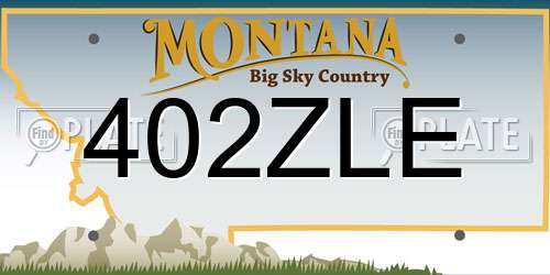402ZLE Montana License Plate