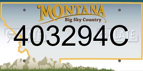 403294C Montana License Plate