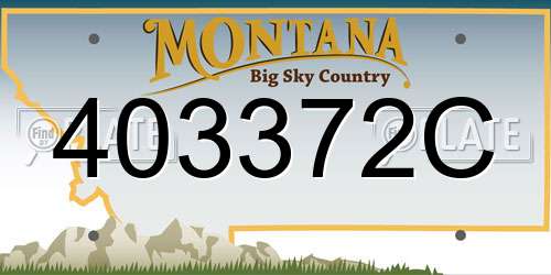 403372C Montana License Plate