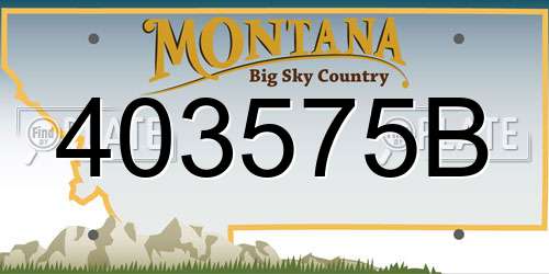 403575B Montana License Plate