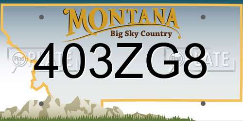 403ZG8 Montana License Plate