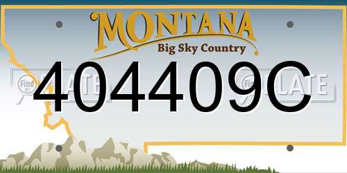 404409C Montana License Plate