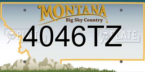 4046TZ Montana License Plate
