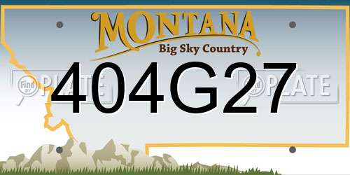 404G27 Montana License Plate