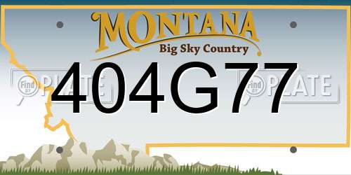 404G77 Montana License Plate