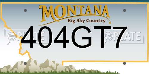 404GT7 Montana License Plate