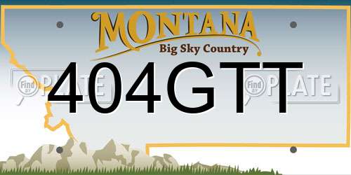 404GTT Montana License Plate