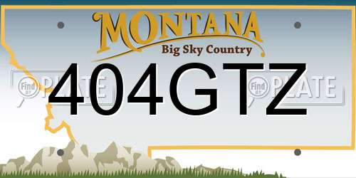 404GTZ Montana License Plate