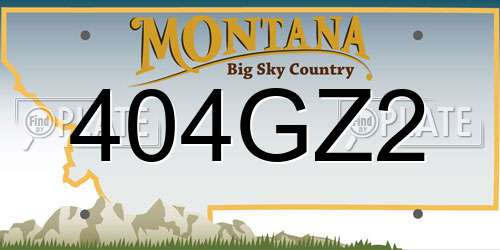 404GZ2 Montana License Plate