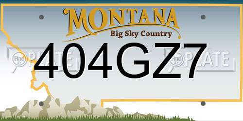 404GZ7 Montana License Plate