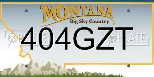 404GZT Montana License Plate
