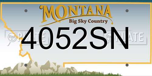 4052SN Montana License Plate
