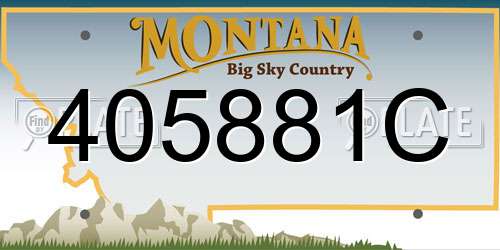 405881C Montana License Plate