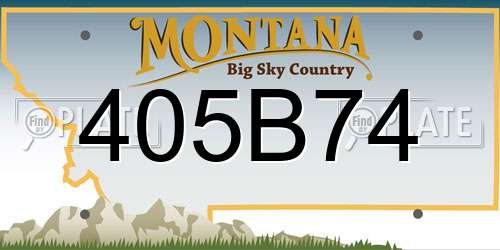 405B74 Montana License Plate