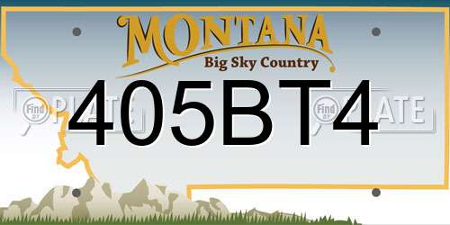 405BT4 Montana License Plate