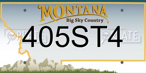405ST4 Montana License Plate