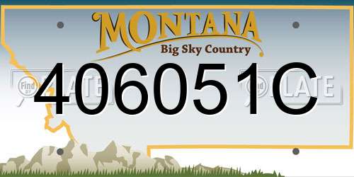 406051C Montana License Plate