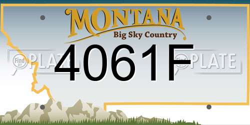 4061F Montana License Plate