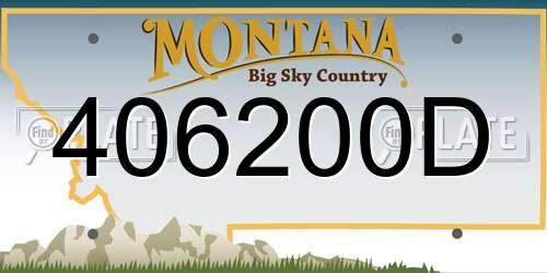 406200D Montana License Plate