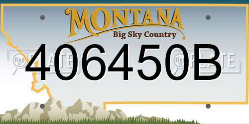 406450B Montana License Plate