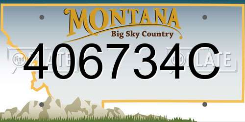 406734C Montana License Plate