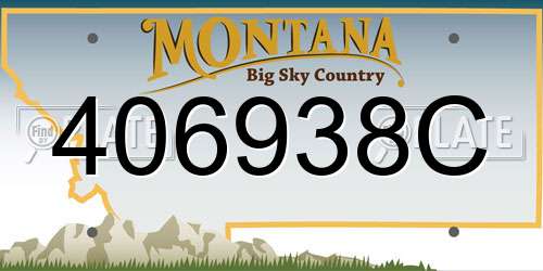 406938C Montana License Plate