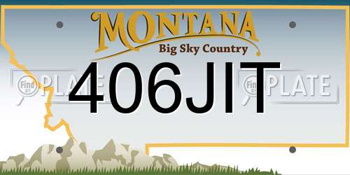 406JIT Montana License Plate