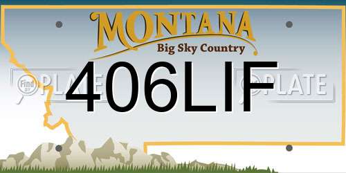 406LIF Montana License Plate