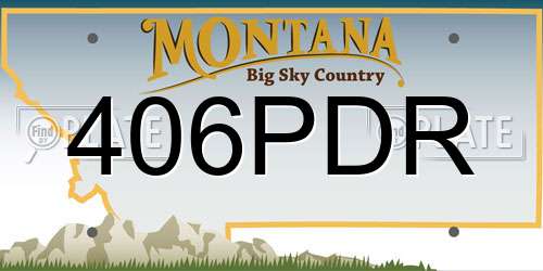 406PDR Montana License Plate