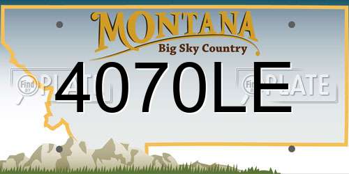 4070LE Montana License Plate