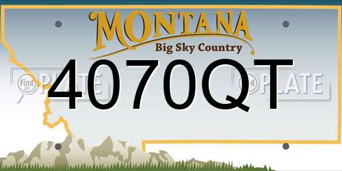 4070QT Montana License Plate