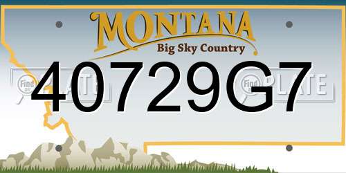 40729G7 Montana License Plate
