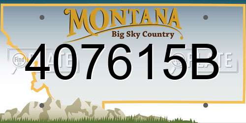 407615B Montana License Plate