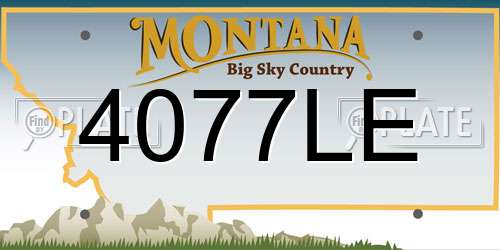 4077LE Montana License Plate
