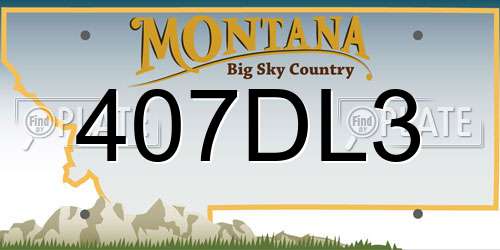 407DL3 Montana License Plate