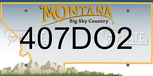 407DO2 Montana License Plate