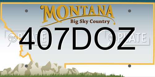 407DOZ Montana License Plate